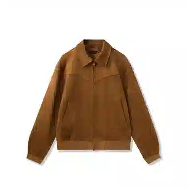 我是大卫 美式复古麂皮绒美拉德短款机车飞行夹克外套 男女同款