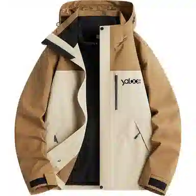 雅鹿优选  保暖连帽字母  防水防风透气耐磨冲锋衣 男女同款