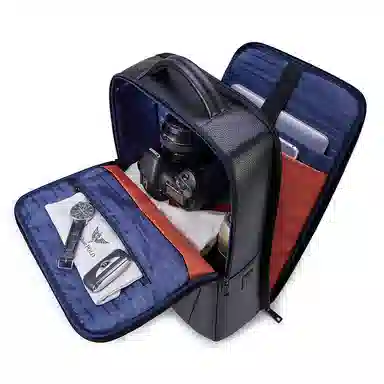 WilliamPOLO Travel Leather Backpack Black