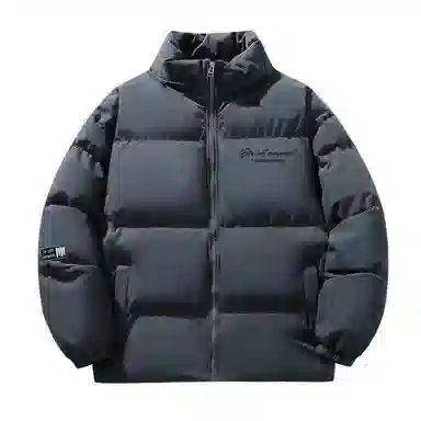 三体 不要回答系列 宽松美式休闲户外防风防水防寒加厚立领开衫舒适简约基础款字母印花纯色百搭时尚保暖柔软潮牌棉服 男女同款