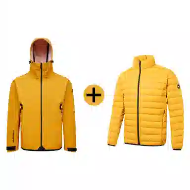 阿尔卑斯 山系户外字母印花连帽时尚三防保暖冲锋夹克 男女同款