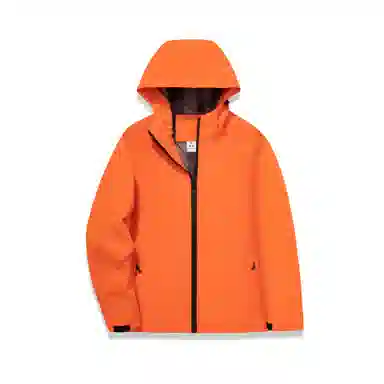 浪莎  纯色连帽户外登山休闲拉链  防水防风冲锋衣 男女同款