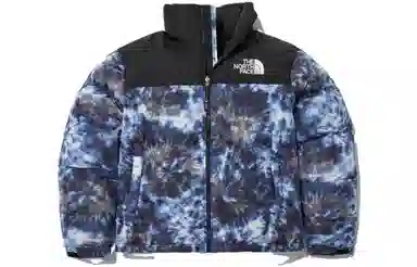 The North Face Logo Print Puffer Jacket Blue