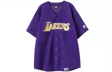 STARTER x NBA Lakers V-Neck Baseball Jersey Purple