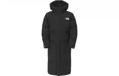 The North Face Logo Hoodie Down Coat Black
