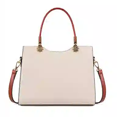 维尼奥 品牌高级感大气优雅通勤包百搭实用妈妈包简约时尚气质高颜值托特包 合成革 手提包单肩斜挎 女款 米白色