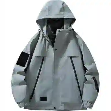 雅鹿优选  纯色连帽拉链  防水防风透气耐磨保暖冲锋衣 男款