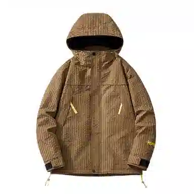 浪莎  户外休闲登山单层纯色连帽宽松拉链  防水防风冲锋衣 男女同款