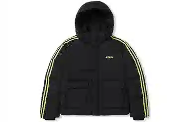 NERDY Logo Hooded Down Jacket Black