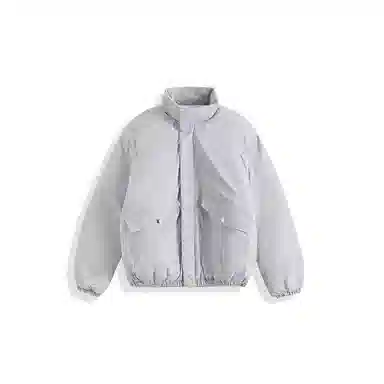 我是大卫 日系简约纯色立领保暖加厚休闲棉服 男女同款