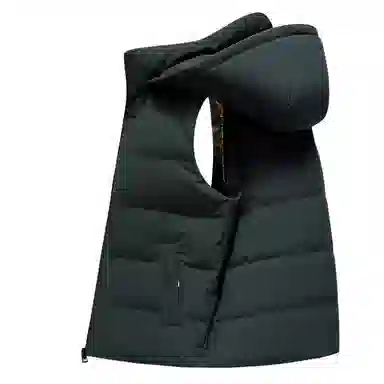 鸭鸭 纯色可拆卸帽休闲羽绒马甲 男款 大红色