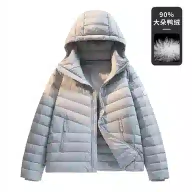 鸭鸭 轻薄休闲保暖连帽短款羽绒服 男女同款