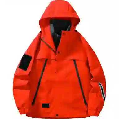 雅鹿优选  纯色连帽拉链  防水防风透气耐磨保暖冲锋衣 男款