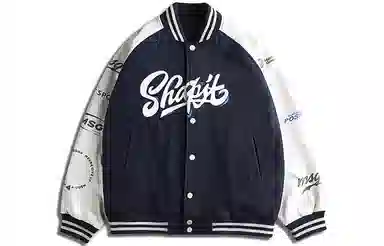 Monster Guardians Courage Series Retro Baseball Jacket Navy