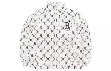 MLB Diamond Monogram Short Down Jacket Beige