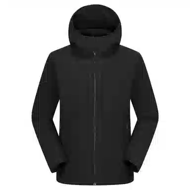 浪莎  户外登山纯色连帽宽松拉链  防水防风透气速干冲锋衣 通用