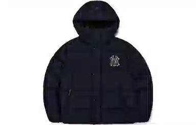 MLB NY Yankees Hooded Puffer Jacket Black