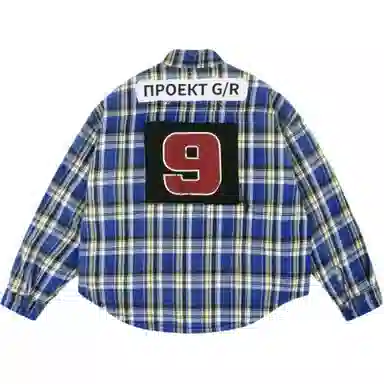 GRAILZ PROJECT G/R FW24 Plaid Pocket Shirt Jacket Blue