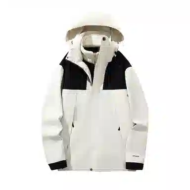 浪莎  户外三合一连帽宽松休闲拉链  防水防风冲锋衣 男女同款