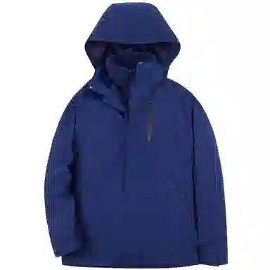 浪莎  户外三合一纯色休闲舒适连帽宽松拉链  防水防风保暖冲锋衣 男女同款