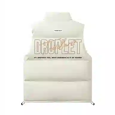 三体 文明系列简约基础款字母印花百搭立领美式复古户外机能风背心宽松休闲保暖加厚柔软舒适防风无袖马甲 男女同款