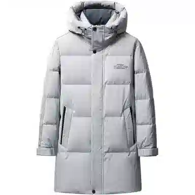 鸭鸭 防寒加厚保暖鸭绒中长款休闲宽松连帽套头暗黑羽绒服外套 男女同款