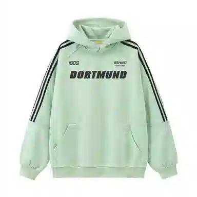 普鲁士多特蒙德 美式纯色字母印花宽松休闲日常通勤经典简约百搭连帽卫衣 男女同款