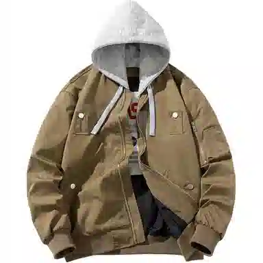 玉儿恋 复古简约工装飞行员夹克棉衣秋冬季加厚棒球外套棉服 男款