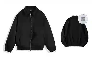 我是大卫 纯色翻领短款港风拉链保暖加厚毛呢大衣 男女同款