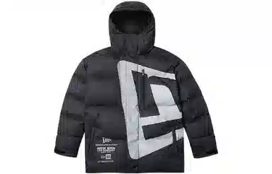 New Era Logo Puffer Jacket Black
