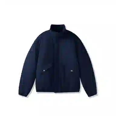 我是大卫 日系简约纯色立领保暖加厚休闲棉服 男女同款