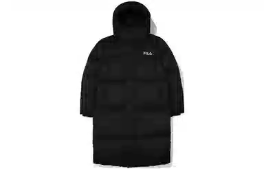 FILA Logo Print Down Jacket Black