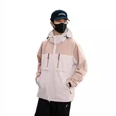 玉儿恋  拼色山系情侣款户外单层  防水防风透气冲锋衣 男女同款