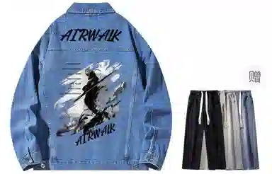 Airwalk Retro Dark Wukong Print Denim Jacket