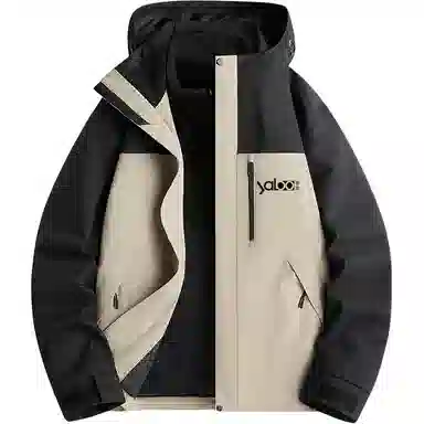 雅鹿优选  保暖连帽字母  防水防风透气耐磨冲锋衣 男女同款