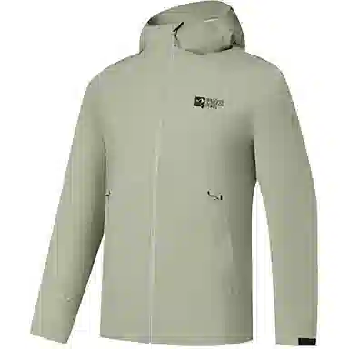 乔丹  运动生活系列 纯色连帽拉链舒适  防水防风耐磨冲锋衣 男款 鳄梨绿