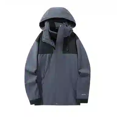 浪莎  户外三合一连帽宽松休闲拉链  防水防风冲锋衣 男女同款