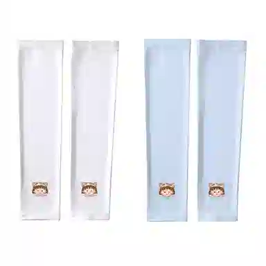 冠辉 夏季儿童青少年冰丝户外透气防紫外线袖套高端樱桃小丸子轻薄透气舒适防紫外线防冰袖可爱卡通 锦纶 防晒袖 男女同款情侣款