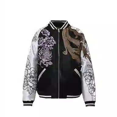 Sanshengliubu Sukajan Reversible Jacket Black