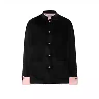 Galliano Landor Velvet Jacket Black Pink
