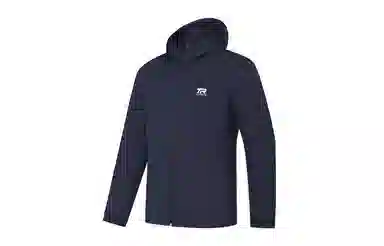 乔丹  山神系列 简约字母 防泼水科技 宽松连帽  防水防风冲锋衣 男款 新星蓝