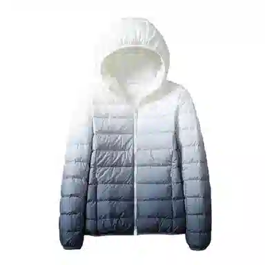 鸭鸭 短款渐变轻薄连帽羽绒服 男女同款