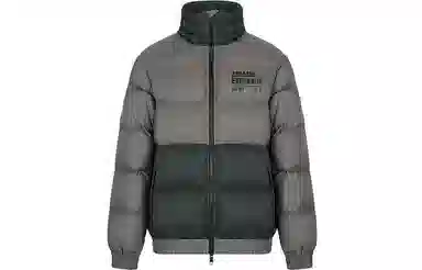 Armani Exchange FW22 Colorblock Logo Down Jacket Dark Grey