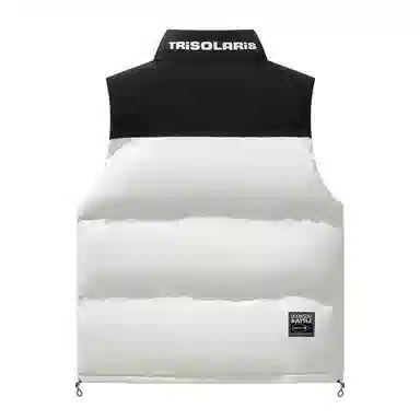 三体 末日之战系列 撞色拼接简约基础款字母印花保暖厚款舒适立领开衫背心户外工装机能风潮牌美式复古无袖马甲 男女同款