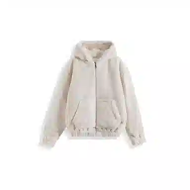 我是大卫 纯色羊羔毛连帽保暖加厚外套夹克 男女同款