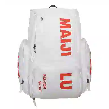 普乐威 大容量简约短途旅行工装风字母印花休闲百搭书包大学生高中生 牛津布 双肩包 男女同款情侣款 白色/黑色/桔色/绿色/蓝色