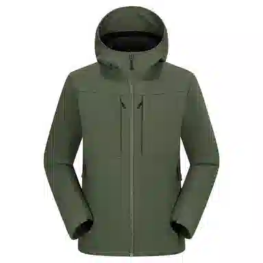 浪莎  户外登山纯色连帽宽松拉链  防水防风透气速干冲锋衣 通用