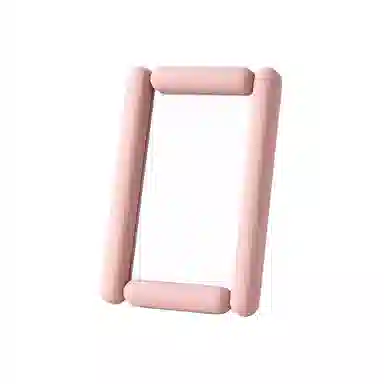 米甜兔 不规则方形化妆镜 便携