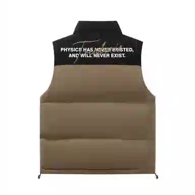 三体 文明系列 撞色拼接美式复古简约基础款字母印花百搭立领开衫户外工装机能风休闲宽松保暖加厚舒适防风无袖马甲 男女同款