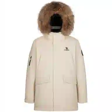 CAMEL Mid-Length Down Jacket